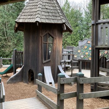 Saint Edward State Park - Playground house area with tons to do. - Parks Near Me - Kenmore, Washington