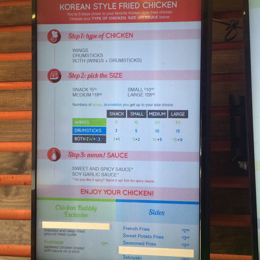 Chick'n Bubbly - Chicken menu - Korean Near Me - Pittsburgh, Pennsylvania