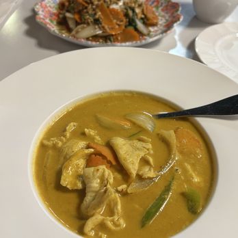 Thai Corner Cuisine - Yellow curry and ground chicken basil - Thai Near Me - St. Charles, Illinois