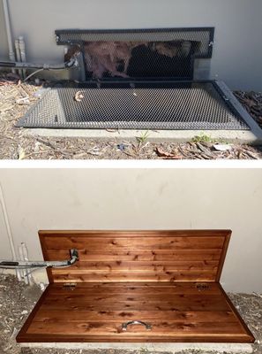 Pest/Rodent Proofing - This is just some of the pests we encounter and a couple of projects we have to show what type of work we do. Door sweep installation, crawl space door replacement/full-rebuilds, and other exclusion work and treatment for pests.