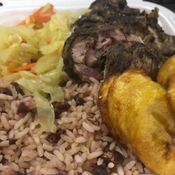 Caribbean Flava - Jerk chicken meal with a fried plantain. - Food Trucks Near Me - Niagara Falls, New York