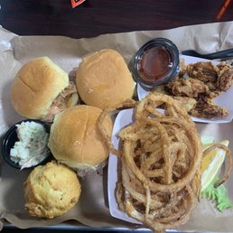 Slider Trio and fried oysters