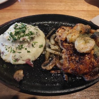 Applebee's Grill + Bar - Bourbon chix and shrimp. Well seasoned, did not even need a pinch of salt. - Sports Bars Near Me - West Palm Beach, Florida