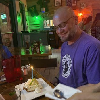 Bunky's Raw Bar & Grill - Birthday key lime pie - Sports Bars Near Me - Indialantic, Florida Bunky's Raw Bar & Grill - Birthday key lime pie - Sports Bars Near Me - Indialantic, Florida