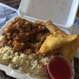 General Tso's Chicken Combo with spring roll and crab rangoon General Tso's Chicken Combo with spring roll and crab rangoon