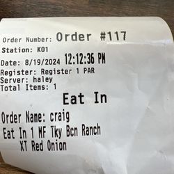 Arby's - Receipt
