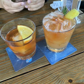 Bosscat Kitchen & Libations - Boss Ready to Drink Cocktail - The Bosscat and I think the Kentucky orange blossom(?) - New American Near Me - Irvine, California