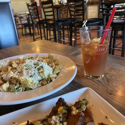 Caesar salad and pork belly Caesar salad and pork belly