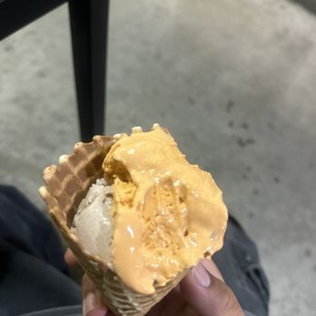 Afters Ice Cream - Churro and Thai Tea Fresh Waffle Cone - Desserts Near Me - Long Beach, California