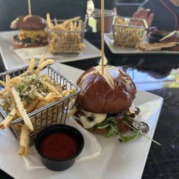 Crafted Tap House and Kitchen - Mushroom burger & garlic fries - New American Near Me - Coeur D'alene, Idaho