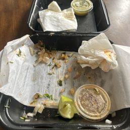 Asada tacos with pineapple salsa and green. Asada tacos with pineapple salsa and green.