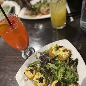 Local Goat - Deep Fried Deviled Eggs, Rum Punch - New American Near Me - Pigeon Forge, Tennessee
