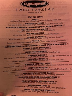 Menu photo 3 Superfine Brooklyn, NY
