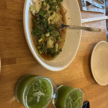 True Food Kitchen - Kale aid juice, edamame dumplings - New American Near Me - Houston, Texas True Food Kitchen - Kale aid juice, edamame dumplings - New American Near Me - Houston, Texas