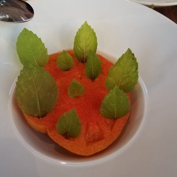 Staplehouse - Tomatoes with holy basil, not our favorite,  would skip. - New American Near Me - Atlanta, Georgia