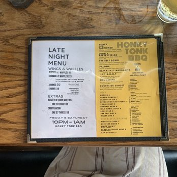 Honky Tonk BBQ - Back of menu - Barbeque Near Me - Chicago, Illinois Honky Tonk BBQ - Back of menu - Barbeque Near Me - Chicago, Illinois
