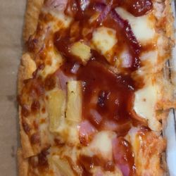 Marco's Pizza - BarBQ Chicken- but substituted ham for chicken and added pineapple! Delicious!