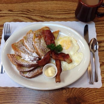 Domingo's Cafe - Yummy French toast, warm maple syrup, 2 strips of bacon nice & crisp, an egg cooked to perfection...all served with a smile! A+! - Breakfast & Brunch Near Me - Goleta, California