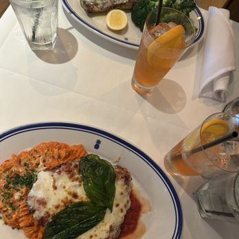 Hudson House - Brunch aperol spritz with chicken parm & redfish - Cocktail Bars Near Me - Houston, Texas Hudson House - Brunch aperol spritz with chicken parm & redfish - Cocktail Bars Near Me - Houston, Texas