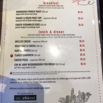 Boudin SF - Kids Menu! - Bakeries Near Me - Vacaville, California Boudin SF - Kids Menu! - Bakeries Near Me - Vacaville, California