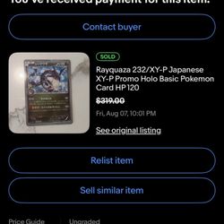 The rayquaza that i just sold for 319$