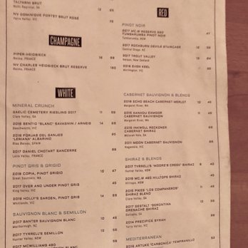 Balcony Bar & Oyster Co - Wine menu - Fish & Chips Near Me - Byron Bay, NSW