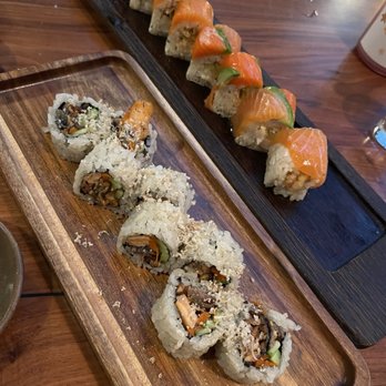 Azuki Sushi - Sunshine roll and salmon skin roll - Sushi Bars Near Me - San Diego, California