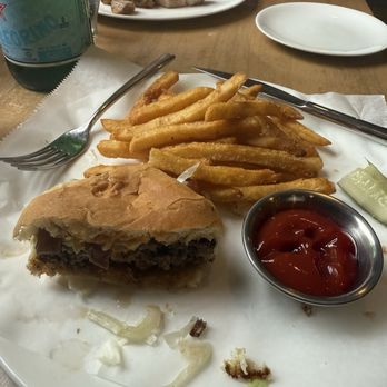 The Good Table - TGT Burger and in the back the pork chop! - American Near Me - Cape Elizabeth, Maine