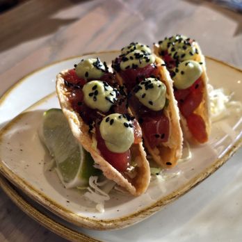 Monkeypod Kitchen - This poke tacos - New American Near Me - Lahaina, Hawaii Monkeypod Kitchen - This poke tacos - New American Near Me - Lahaina, Hawaii