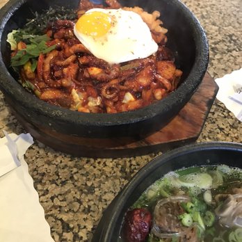 Han Yang - Squid Mixed Rice and Short Rib Beef Soup. - Korean Near Me - Buena Park, California Han Yang - Squid Mixed Rice and Short Rib Beef Soup. - Korean Near Me - Buena Park, California