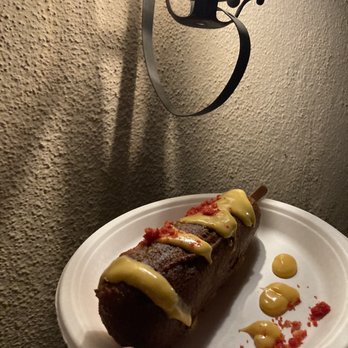 Stage Door Café - Spicy corn dog - American Near Me - Anaheim, California Stage Door Café - Spicy corn dog - American Near Me - Anaheim, California