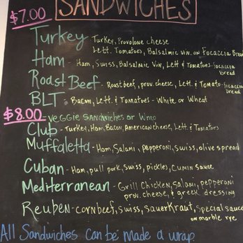 Deli On 5th - a list of sandwiches - Delis Near Me - Meridian, Mississippi