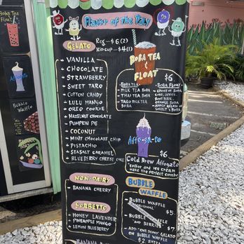 Lulu's Gelato - a chalk board with a menu on it - Gelato Near Me - Newberry, Florida