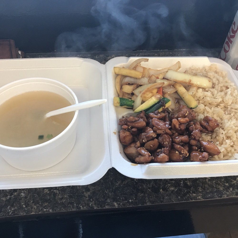 Hibachi Grill - Chicken teriyaki and soup combo. I give it 4/5. I like how you can see the steam - Japanese Near Me - Pickering, Ontario Hibachi Grill - Chicken teriyaki and soup combo. I give it 4/5. I like how you can see the steam - Japanese Near Me - Pickering, Ontario