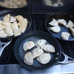 Pierogi, stuffed cabbage, and sauerkraut all from Lila's. It was all amazing.