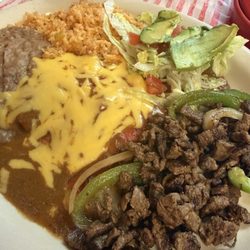 Tampiquena plate - cheese enchiladas and asada