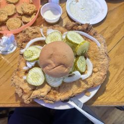 Smitty's Bar & Grill - Pork tenderloin with pickles and onions