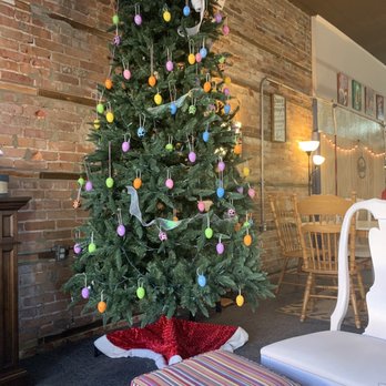Edenton Coffee House - Christmas tree decorated with Easter eggs - Coffee & Tea Near Me - Edenton, North Carolina