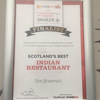 Shri Bheema's - Accolades!! - Indian Near Me - Aberdeen, ABE Shri Bheema's - Accolades!! - Indian Near Me - Aberdeen, ABE