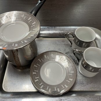 Kinzi - Turkish Coffee setup - always love the homey feel of pouring this! - Mediterranean Near Me - Mission, Kansas Kinzi - Turkish Coffee setup - always love the homey feel of pouring this! - Mediterranean Near Me - Mission, Kansas