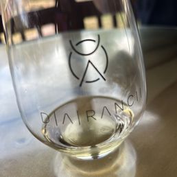 free wine glass with the flight of wine