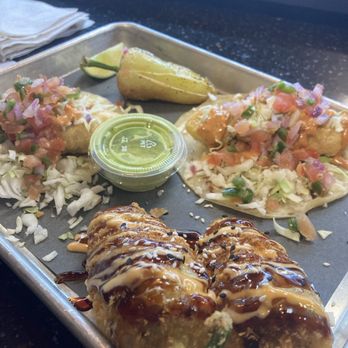 Sushi El Sinaloense - Combo fish tacos and rellenos. - Sushi Bars Near Me - Costa Mesa, California