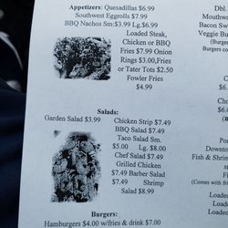 Downtown Bar & Grill - Menu