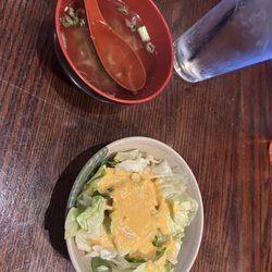 Ichiban Japanese Hibachi Steakhouse & Sushi - Miso soup and salad