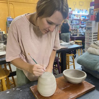 Sanibel Pottery Studio School - Creating design on hand thrown work. - Art Classes Near Me - Fort Myers, Florida Sanibel Pottery Studio School - Creating design on hand thrown work. - Art Classes Near Me - Fort Myers, Florida