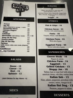 Menu photo 4 Avenue Pub Maplewood, NJ