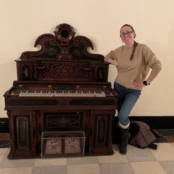 Aiyana Cadwell Music Lessons - Aiyana visiting some neat vintage pianos at The Peabody Hotel in Memphis, TN. :)