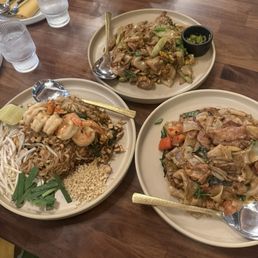 Pad Thai shrimp, Pad se ew chicken, and Drunken noodles pork Pad Thai shrimp, Pad se ew chicken, and Drunken noodles pork