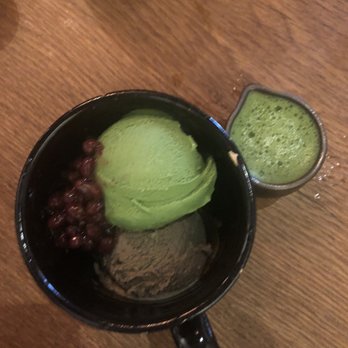 Nippon Cha - Matcha Affogato (switched the vanilla ice cream for koucha - highly recommend : tasted like a mix of tapioca and roasted green tea) - Japanese Near Me - Bayside, New York Nippon Cha - Matcha Affogato (switched the vanilla ice cream for koucha - highly recommend : tasted like a mix of tapioca and roasted green tea) - Japanese Near Me - Bayside, New York