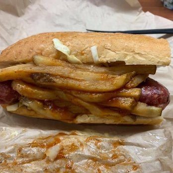 Ziggy's Kielbasa House - The Napoleon: classic kielbasa with American slaw, fries, and BBQ sauce. The combination of flavors works so perfectly. - Delis Near Me - Leander, Texas Ziggy's Kielbasa House - The Napoleon: classic kielbasa with American slaw, fries, and BBQ sauce. The combination of flavors works so perfectly. - Delis Near Me - Leander, Texas
